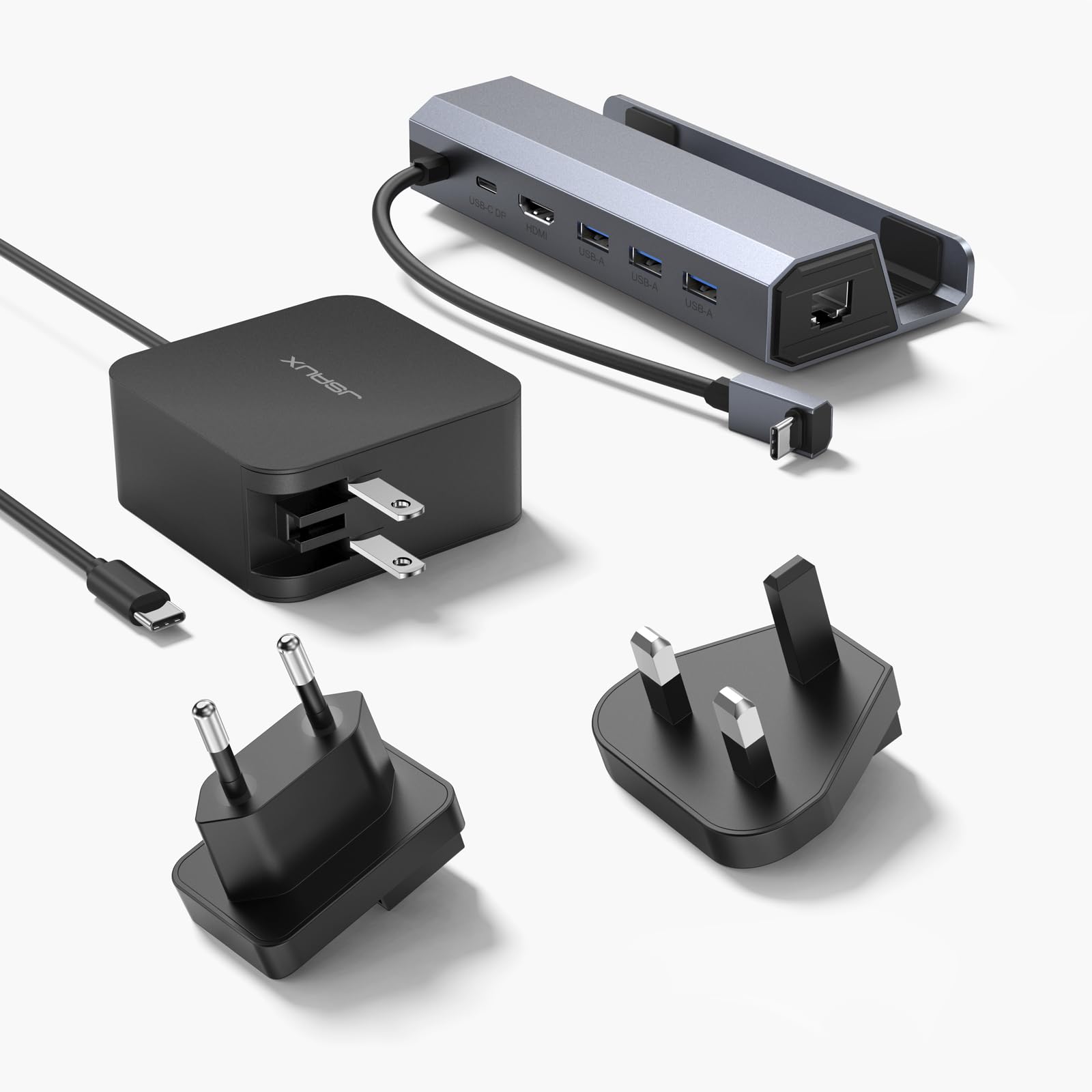 Jsaux Docking Station & 45W Charger For Steam Deck, 6 In 1 Steam Deck Dock With Hdmi 2.0 4K@60Hz, Gigabit Ethernet, 3 Usb A 3.0