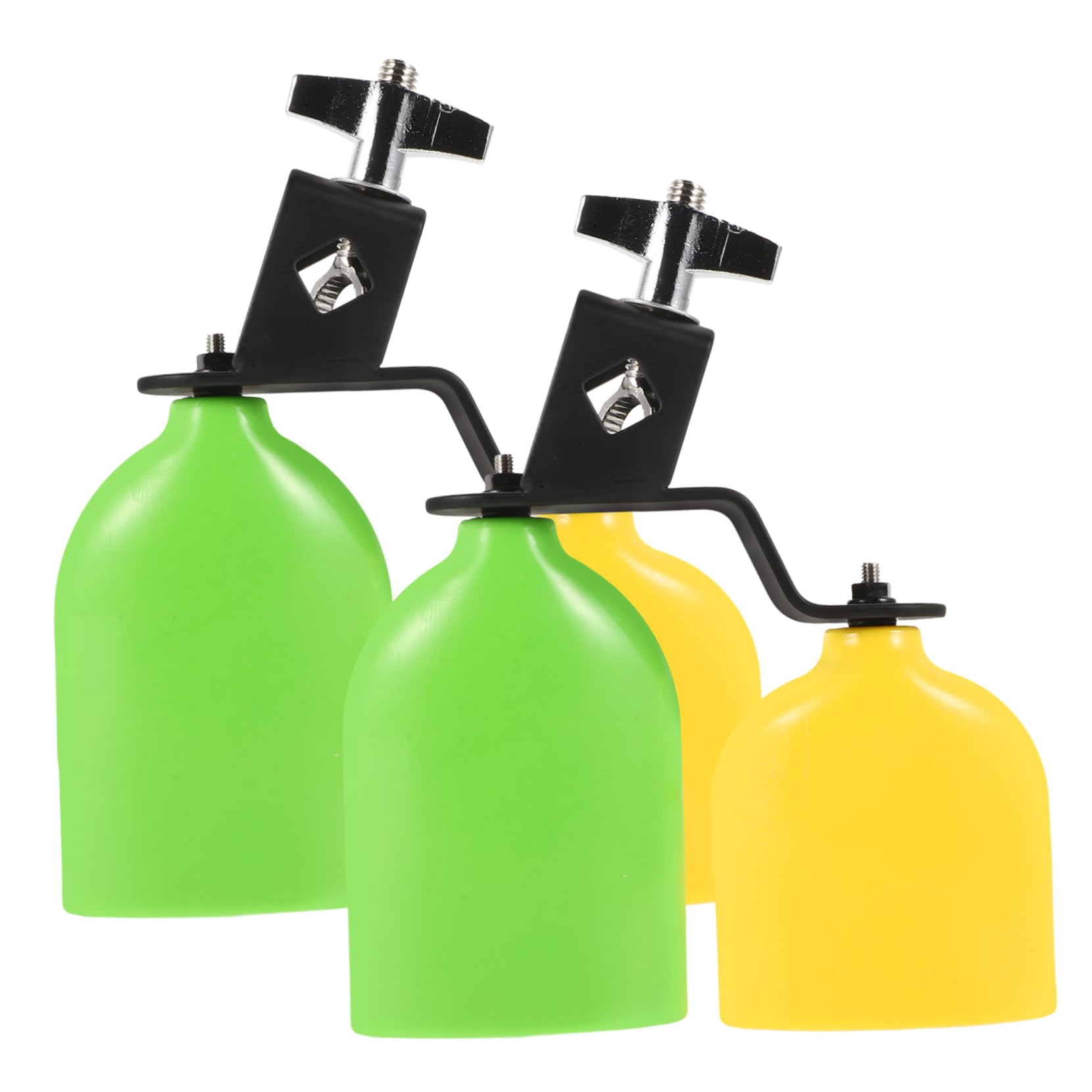 OFFSCH 1pair Cowbell Percussion Instrument Set Plastic Jam Block for Music Festivals Band Practice and Dance Green Yellow
