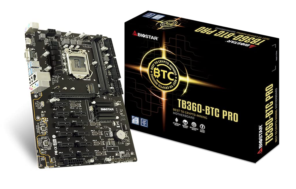 Biostar Usa Warranty Tb360 Btc Pro 2.0 Core I7/I5/I3 (Intel 8Th And 9Th Gen) Lga1151 Intel B360 Ddr4 12 Gpu Mining Motherboard Upgraded Model