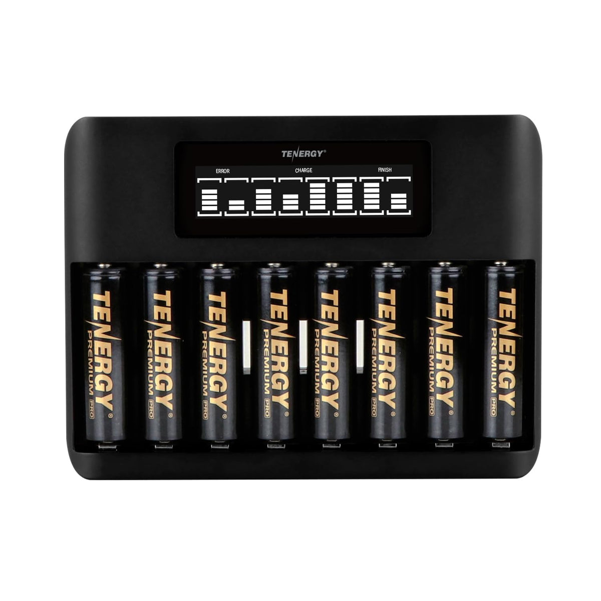 Tenergy Tn480U 8 Bay Lcd Display Fast Charger With 8 Pack Aa Premium Pro Rechargeable Batteries