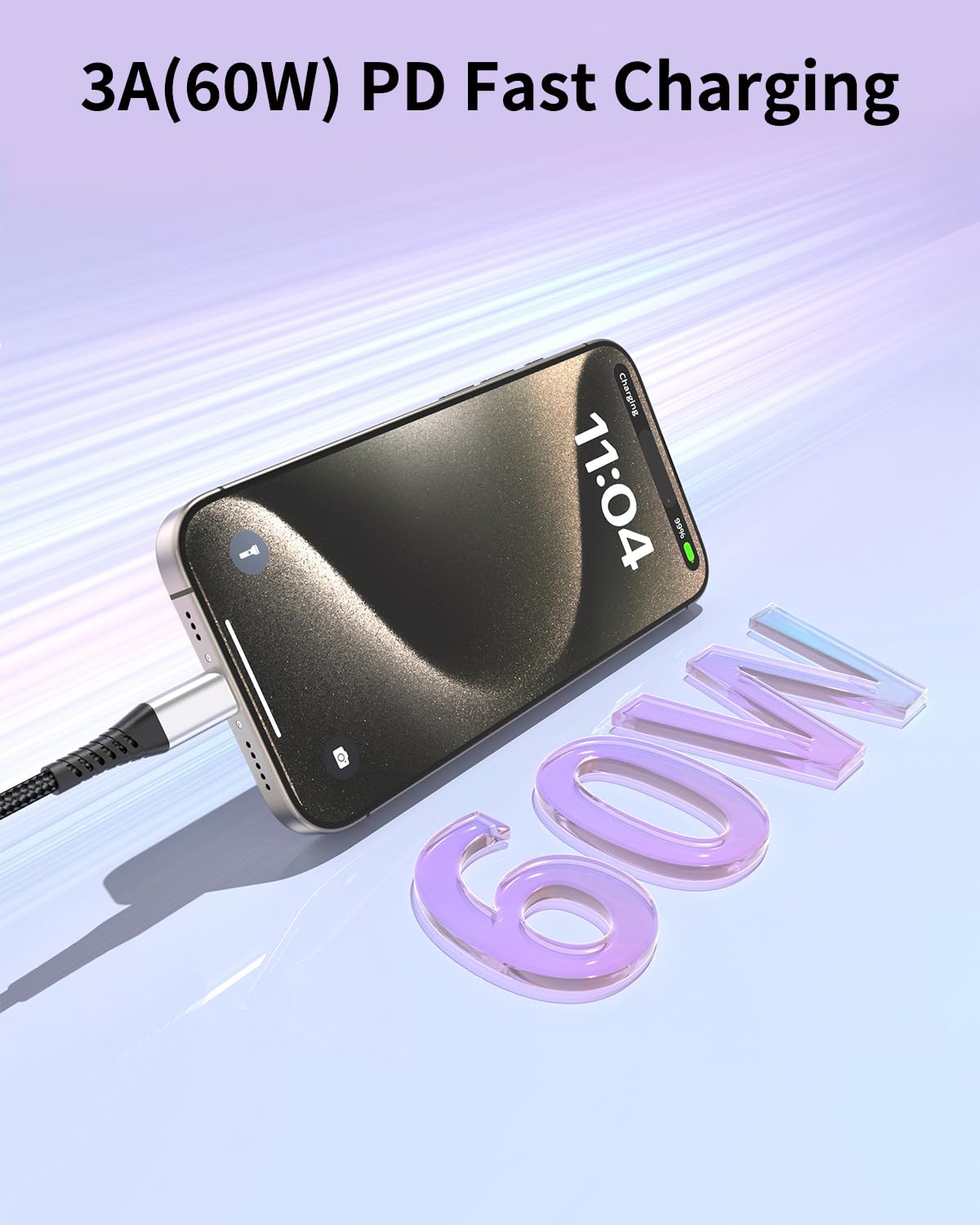 Usb C To Usb C Cable 3Ft, 3 Pack 60W Usb Type C To C Fast Charging Cable Braided 3 Foot Usbc To Usbc Cord For Iphone 15 Pro Max,