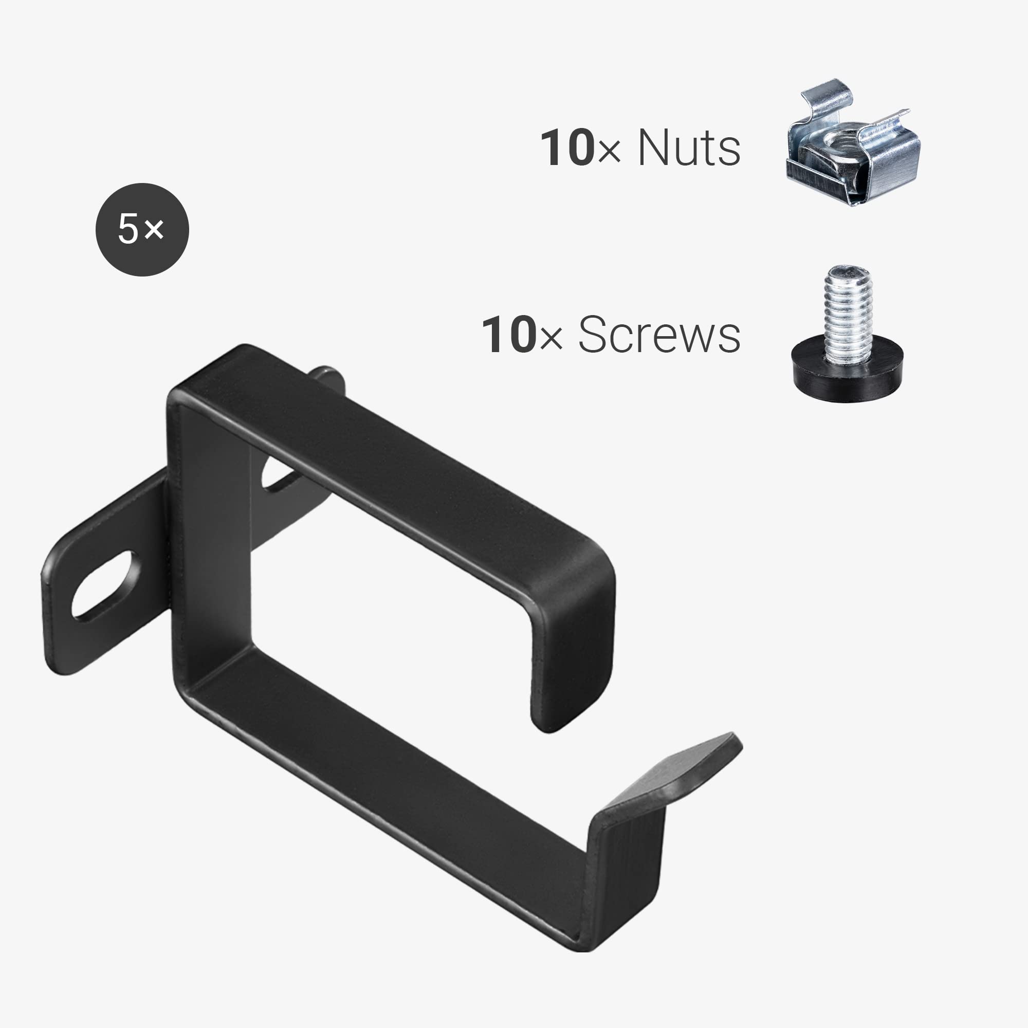 Kwmobile Server Rack Cable Management D Ring Hooks (5 Pieces)   Bracket Organizer Hook Mount Set For Network Patch Cables, Fiber