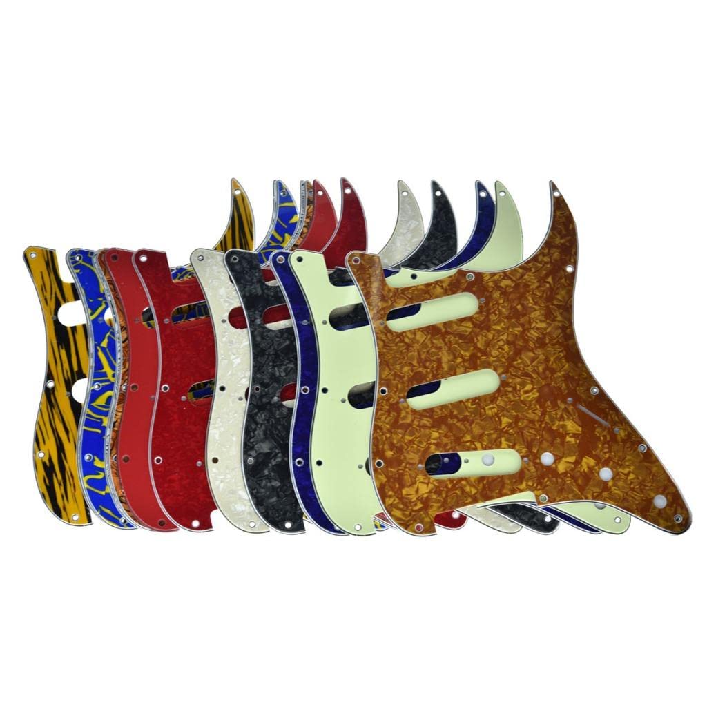 Kaish 11 Hole St/Strat Style Pickguard Sss Pick Guard For Usa/Mexico Stratocaster/Strat Black 3 Ply