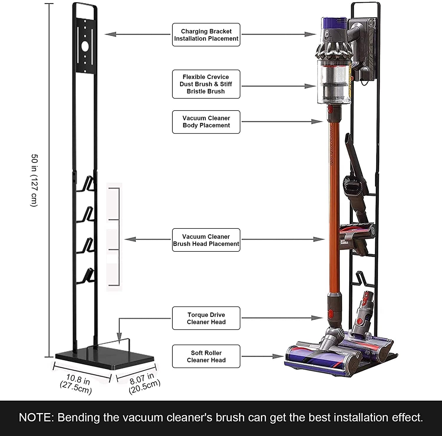 Foho Vacuum Stand Compatible For Dyson V15 V11 V10 V8 V7 V6, Metal Storage Bracket Stand Holder Compatible For Dyson Handheld Dc