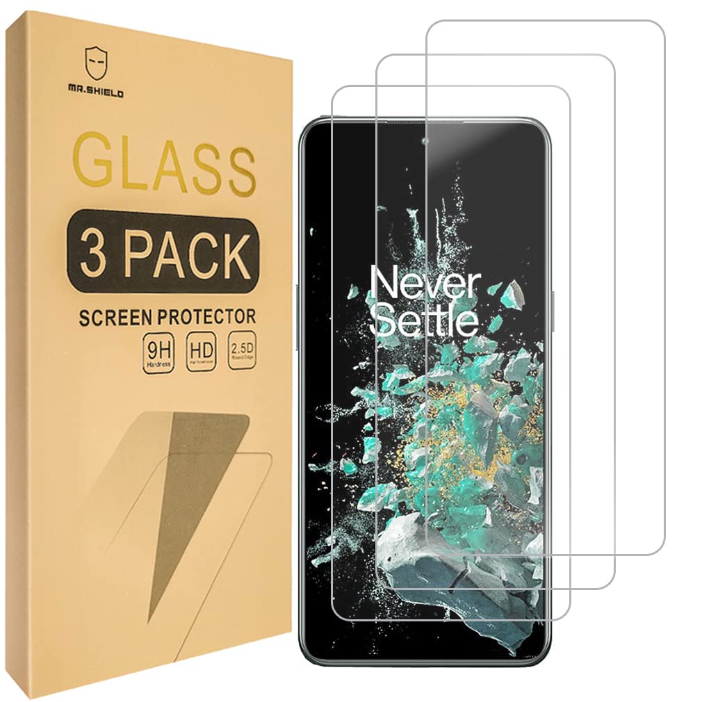 Mr.Shield [3 Pack] Designed For Oneplus 10T 5G [Tempered Glass] [Japan Glass With 9H Hardness] Screen Protector With Lifetime Re