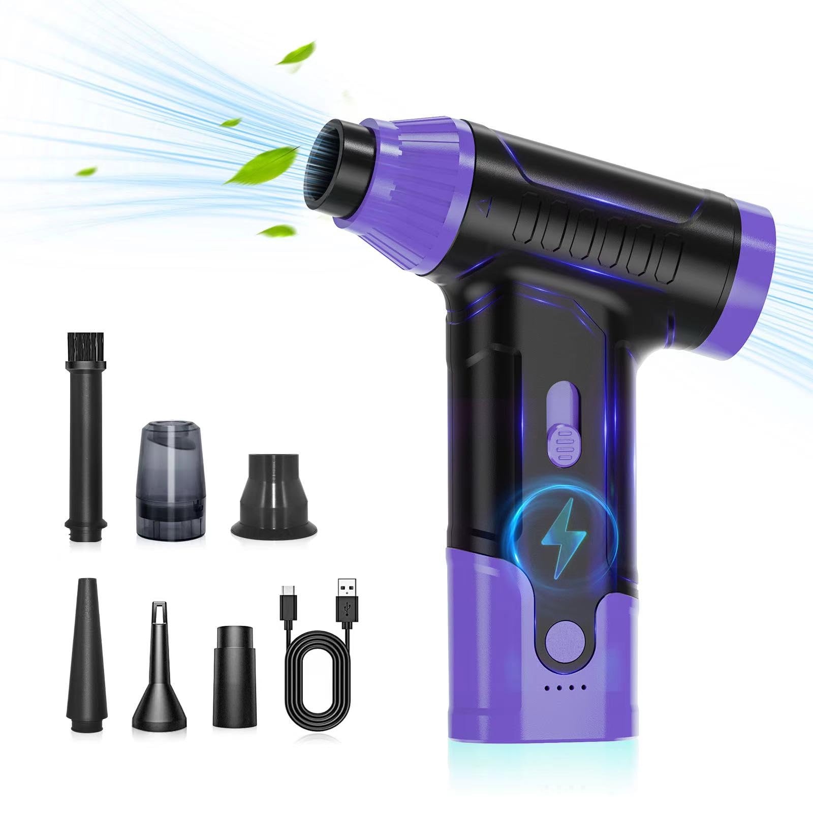 Compressed Air Duster Keyboard Cleaner - Electric Air Blower Cleaning Kit 150,000 RPM Mini Duster Spray for Dusting PC, Car, and