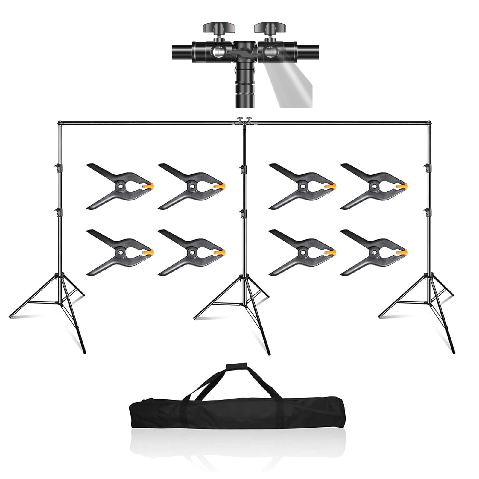 Emart Photo Video Studio 20 Ft Wide 10 Ft Tall Adjustable Heavy Duty Photography Backdrop Stand, Background Support System Kit W