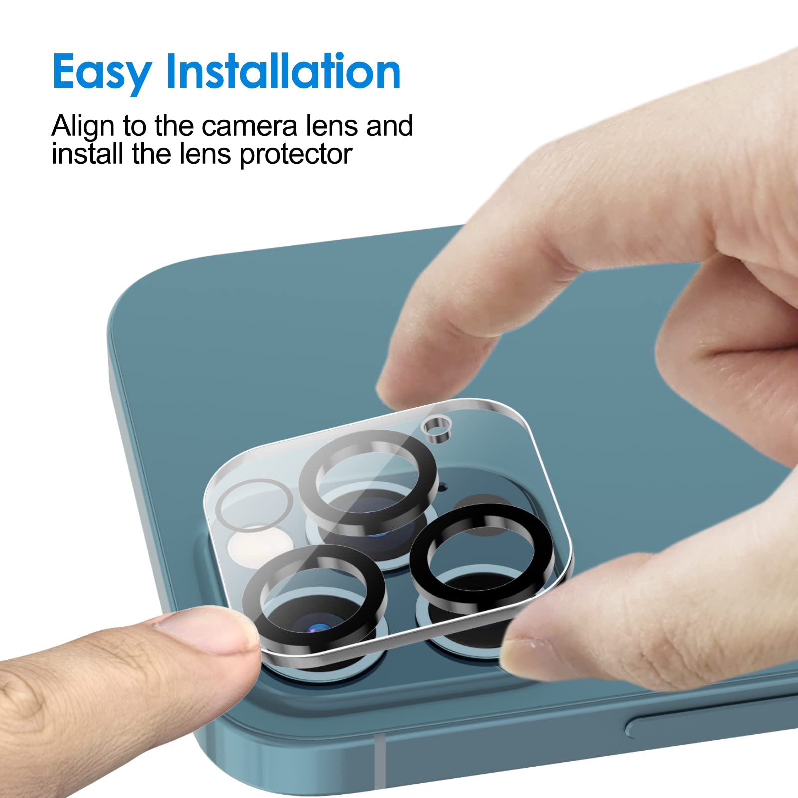 Jetech Camera Lens Protector For Iphone 12 Pro 6.1-Inch, 9H Tempered Glass, Hd Clear, Anti-Scratch, Case Friendly, Does Not Affe