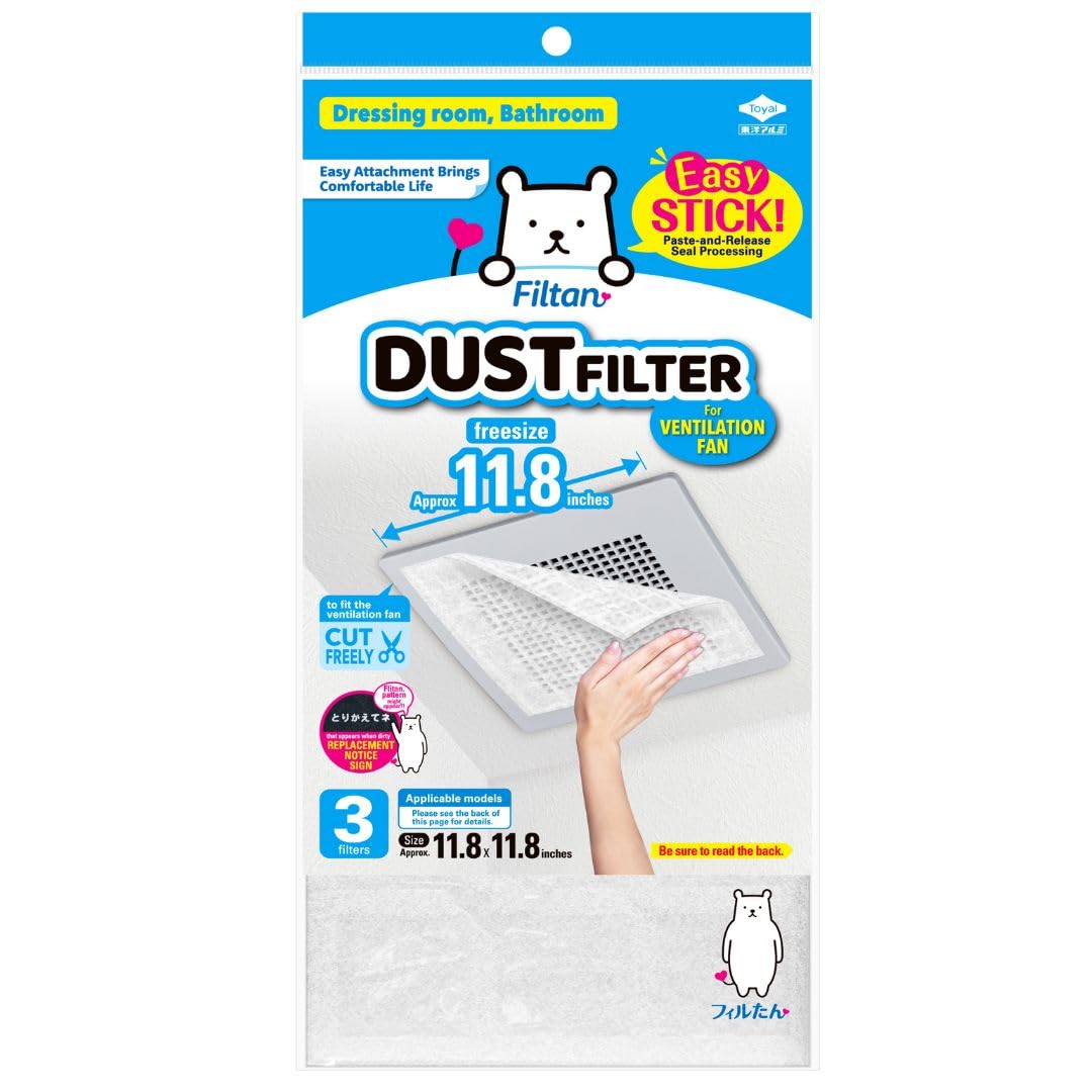 Easy Apply Dust Filter For Ventilation Fan, Polyester, 3Pcs