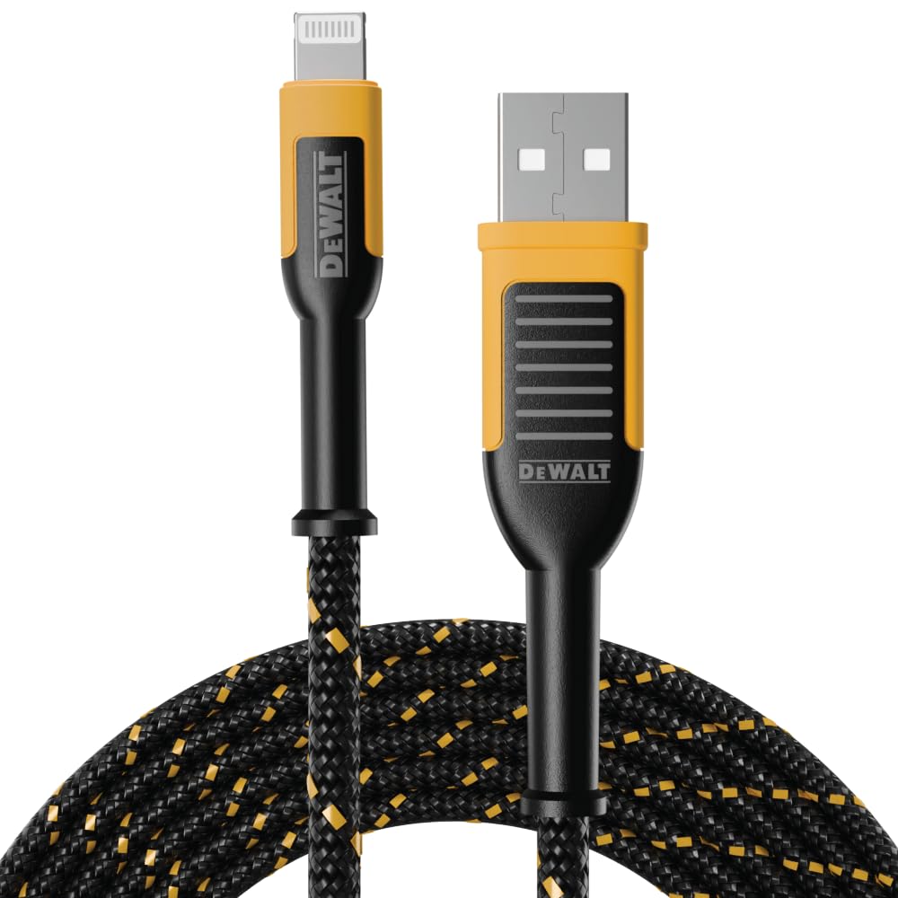 Dewalt Phone Charger Lightning Reinforced Braided Cable 6