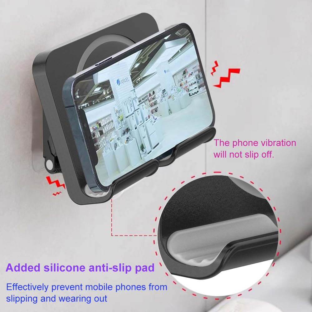 Oolycio Upgraded Shower Phone Holder Tablet Wall Mount Phone Holder Removable,Self-Adhesive Cell Phone Holder For Bed Bathroom K
