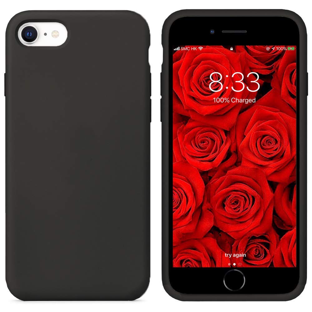 Icesword Iphone Se 3 Case 2022 [Upgraded]/ Iphone Se 2020 (2Nd Gen)/ Iphone 7/ Iphone 8 Silicone Case Black, Liquid Silicone Gel