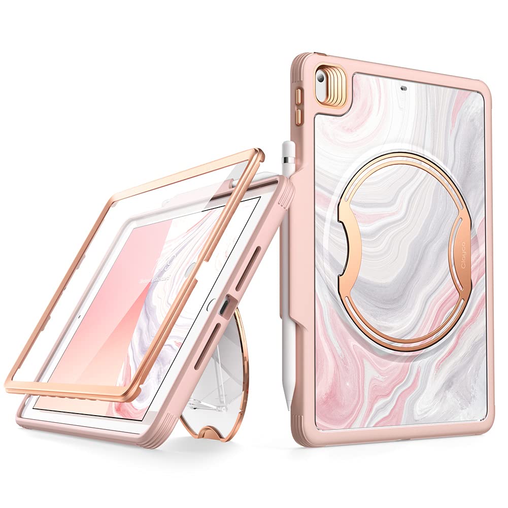 Clayco Nebula Case for iPad 9th/8th/7th Generation Case 10.2 Inch 2021/2020/2019, Multi-Angle Viewing Full Body Stand Cover for iPad 10.2' with Built-in Screen Protector & Pencil Holder, Marble
