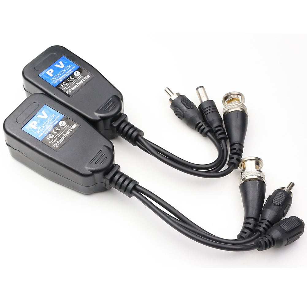 Anhan Passive Video Balun With Power Long Distance Network Transceiver Cat5E/Cat6 Cable To Bnc Male Connector Bnc To Rj45 Adapte