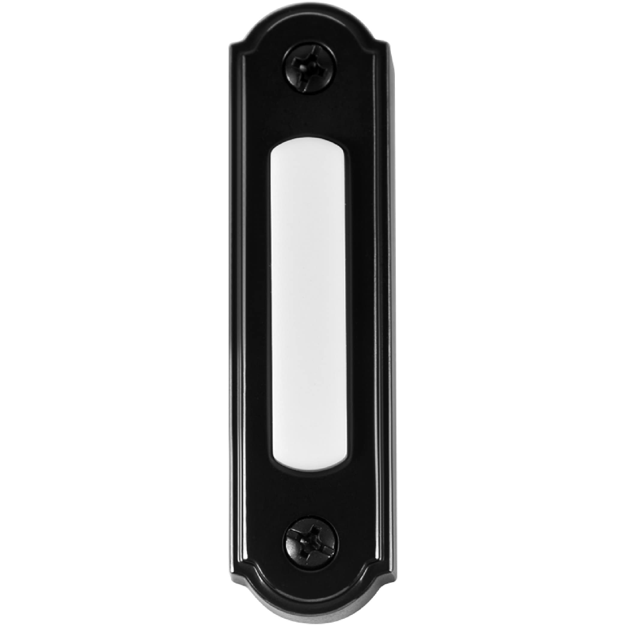 Newhouse Hardware Led Lighted Metal Door Chime Push Button (Black) | Surface Mount Lighted Door Bell Button | Replacement Wired