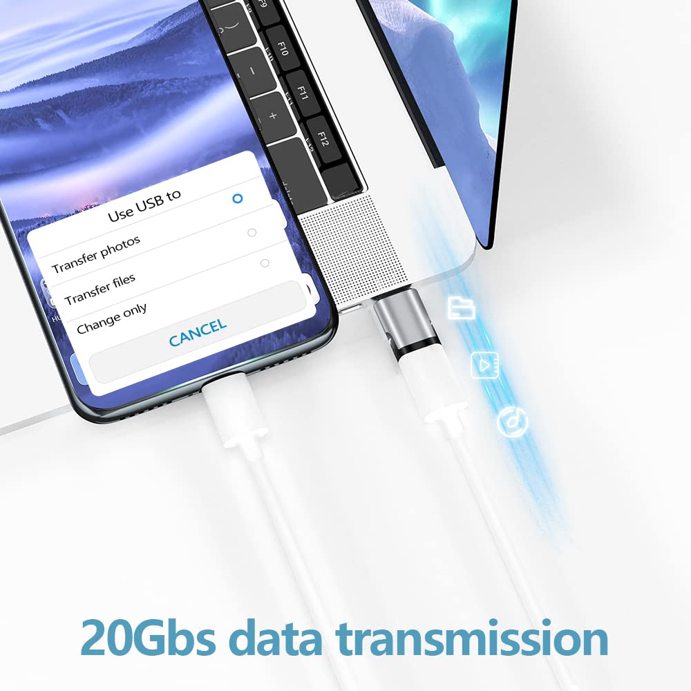 Sheeast Magnetic Usb C Adapter 24 Pin Mini Magnetic Usb C Adapter Straight Male To Female Connector 100W Pd Fast Charge 20Gbs Da