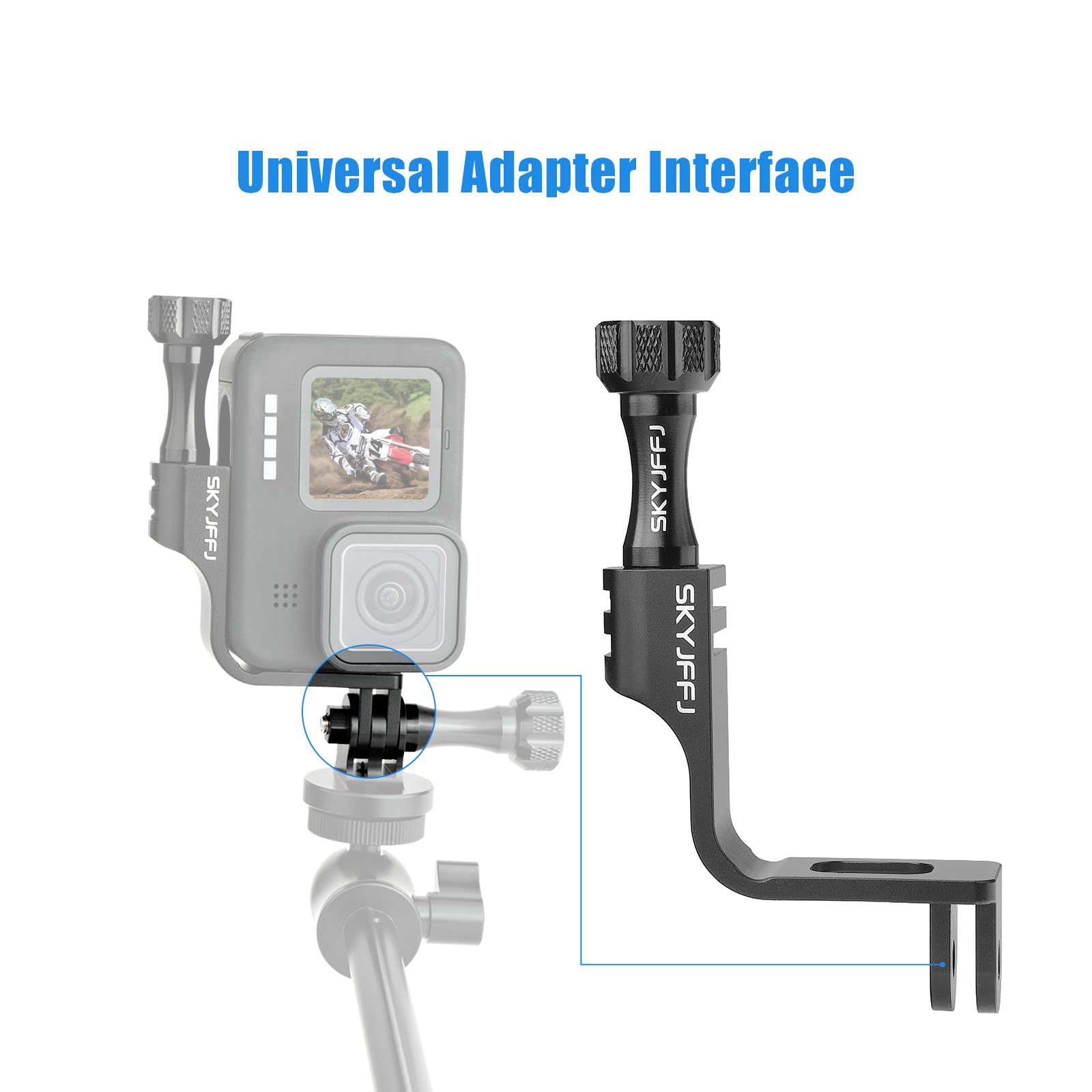 Skyjffj 90 Degree Aluminum Vertical Bracket Adapter For Gopro Hero 13/12/11/10/9 Black (Plum Blossom)