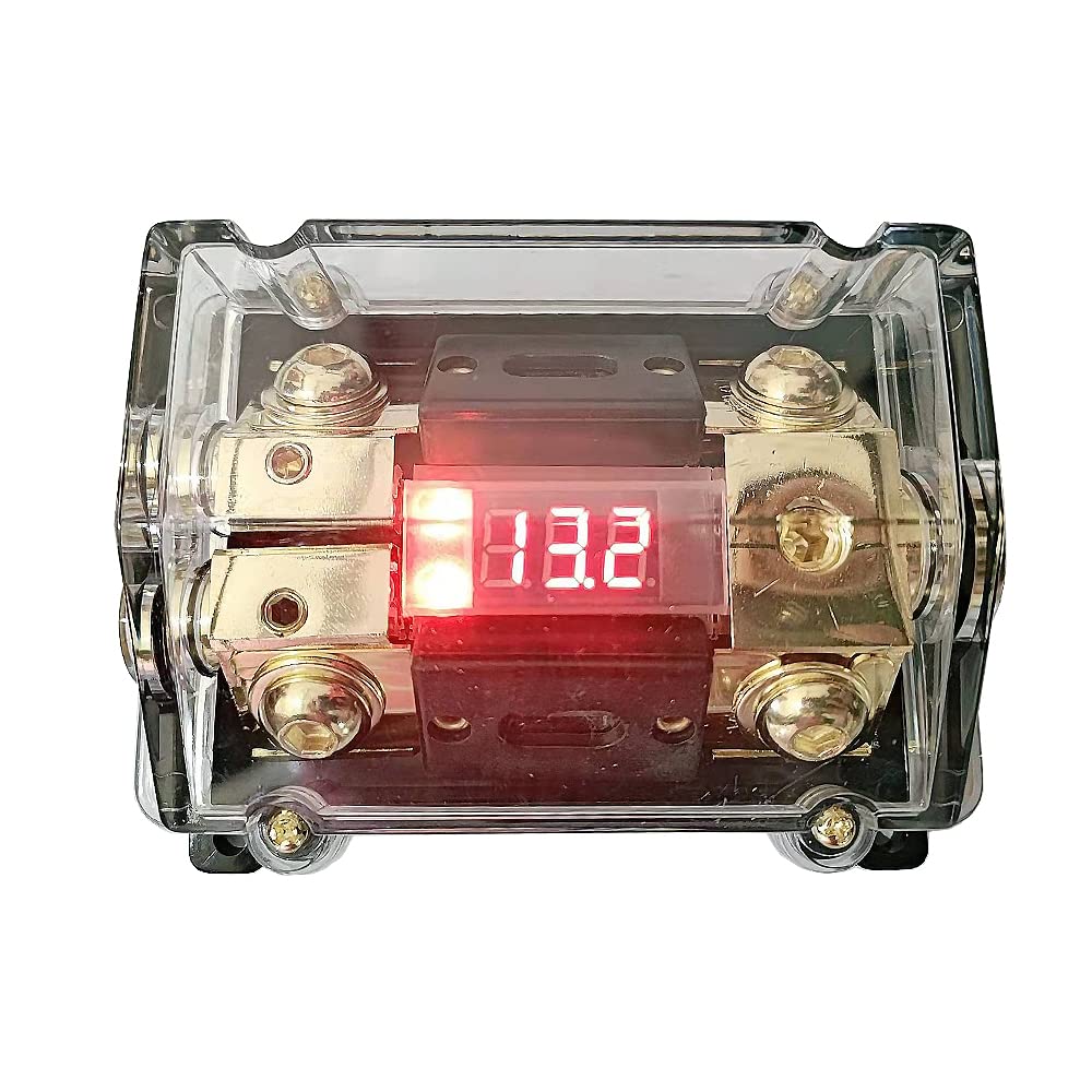 Car Audio Digital Led Display Fuse Holder Anl Include 2 Fuses Distribution Block 1 Way In 2 Way Out