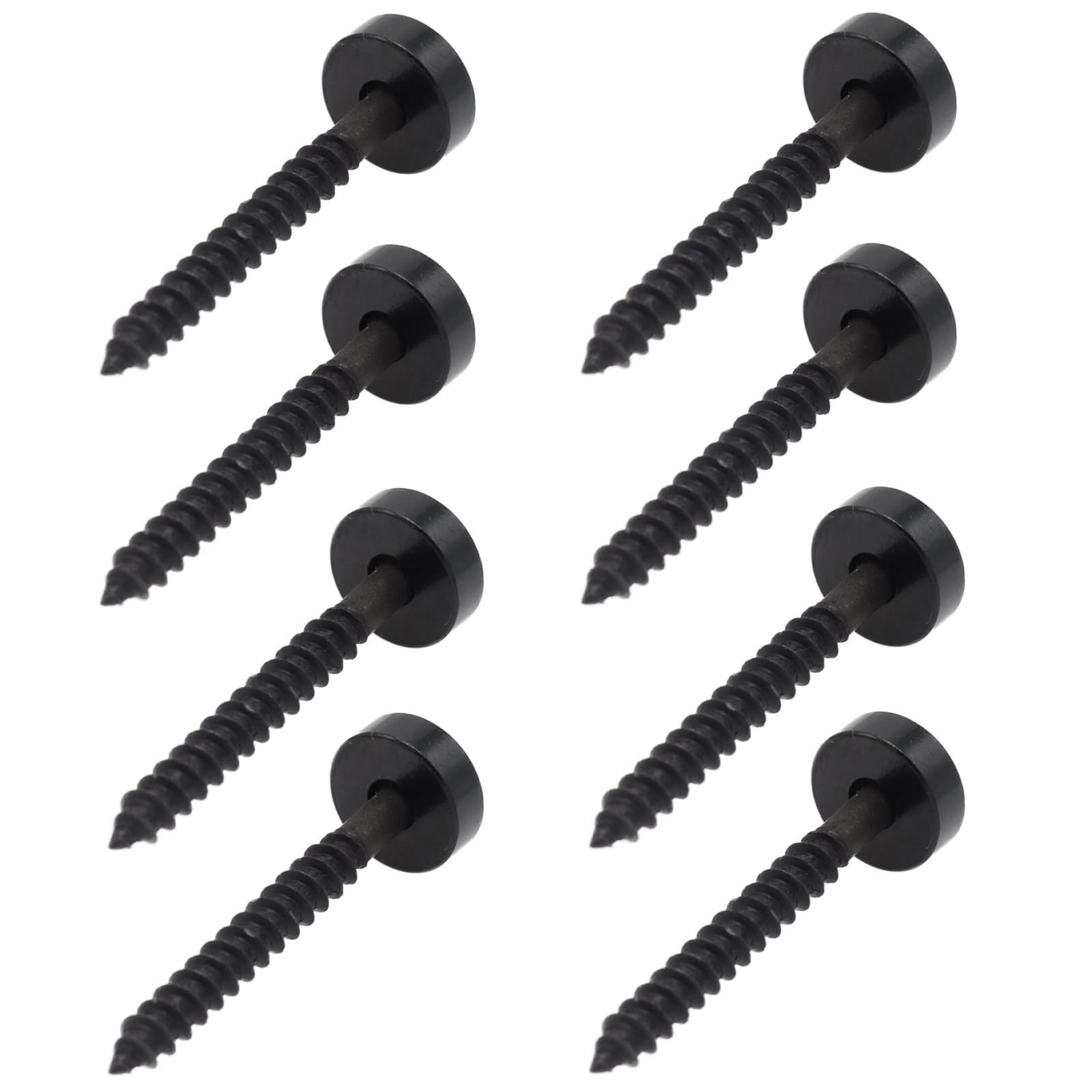 Cheerock Black Guitar Neck Joint Bushings And Bolts, 8Pcs Metal Guitar Neck Ferrules With Screws, Guitar Neck Replacement Parts