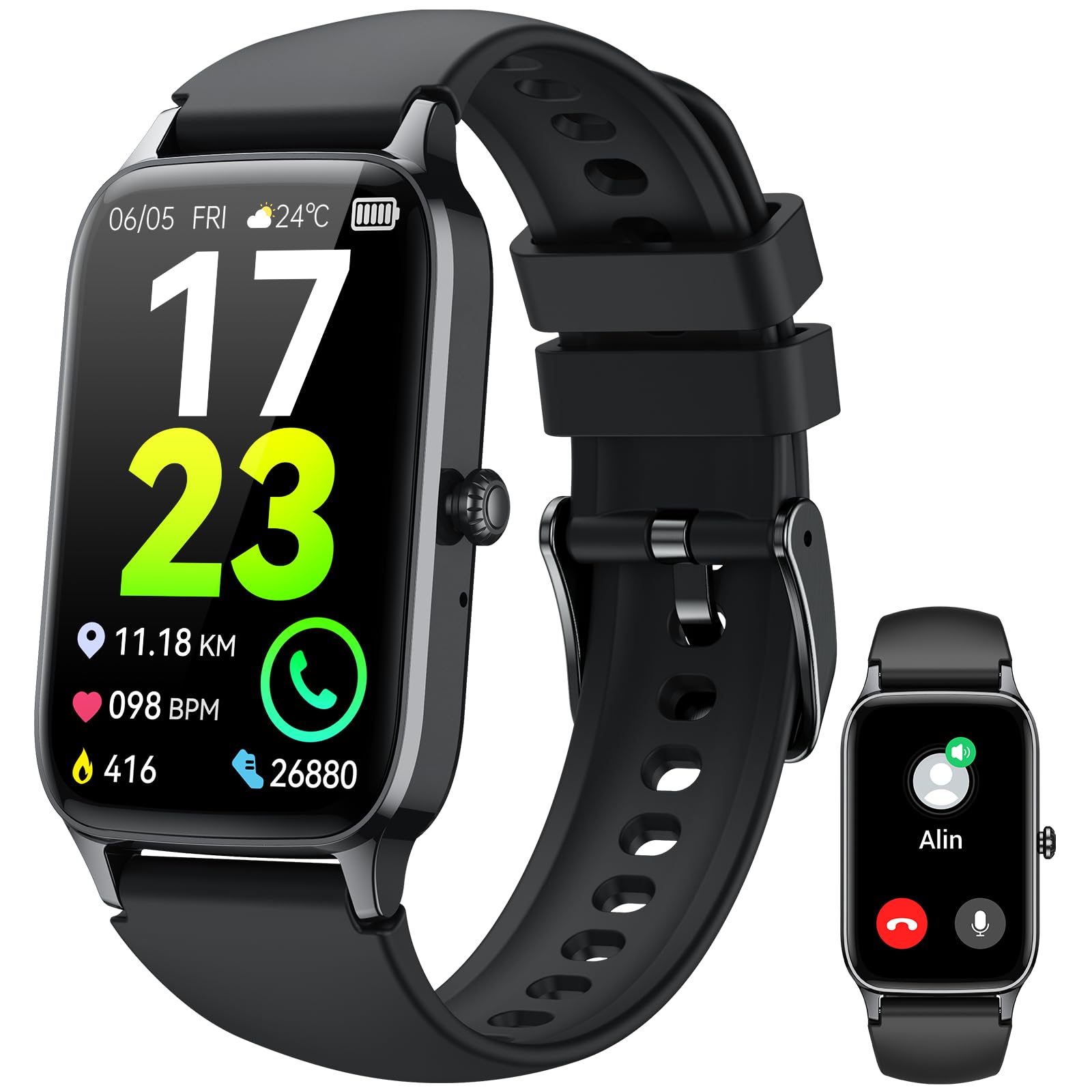 Smart Watch (Answer/Make Call), 2025 New Fitness Tracker For Men Women 1.57    Hd Fitness Watch, Heart Rate/Sleep Monitor/Pedome