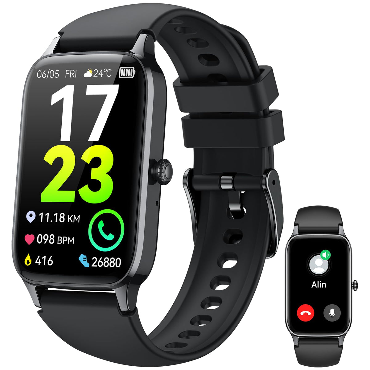 Smart Watch For Men Women (Answer/Make Call), 1.57    Fitness Tracker 113+ Sports Smartwatch, Heart Rate/Sleep Monitor/Pedometer
