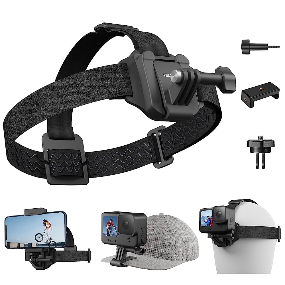 Head Strap Cap Clip Mount With Phone Clip Vertical Mount Kit, 2 In 1 Cellphone Pov Selfie Holder Head Mount For Gopro Max Hero I