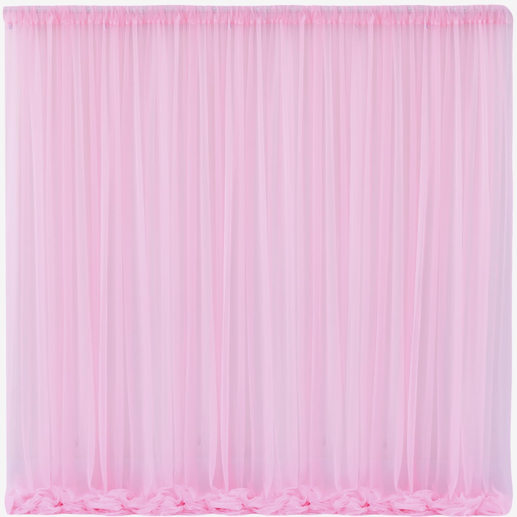 10X10 Pink Tulle Backdrop Curtains For Parties, Sheer Backdrop Curtain Wedding Photo Backdrop Drapes For Baby Shower Photography