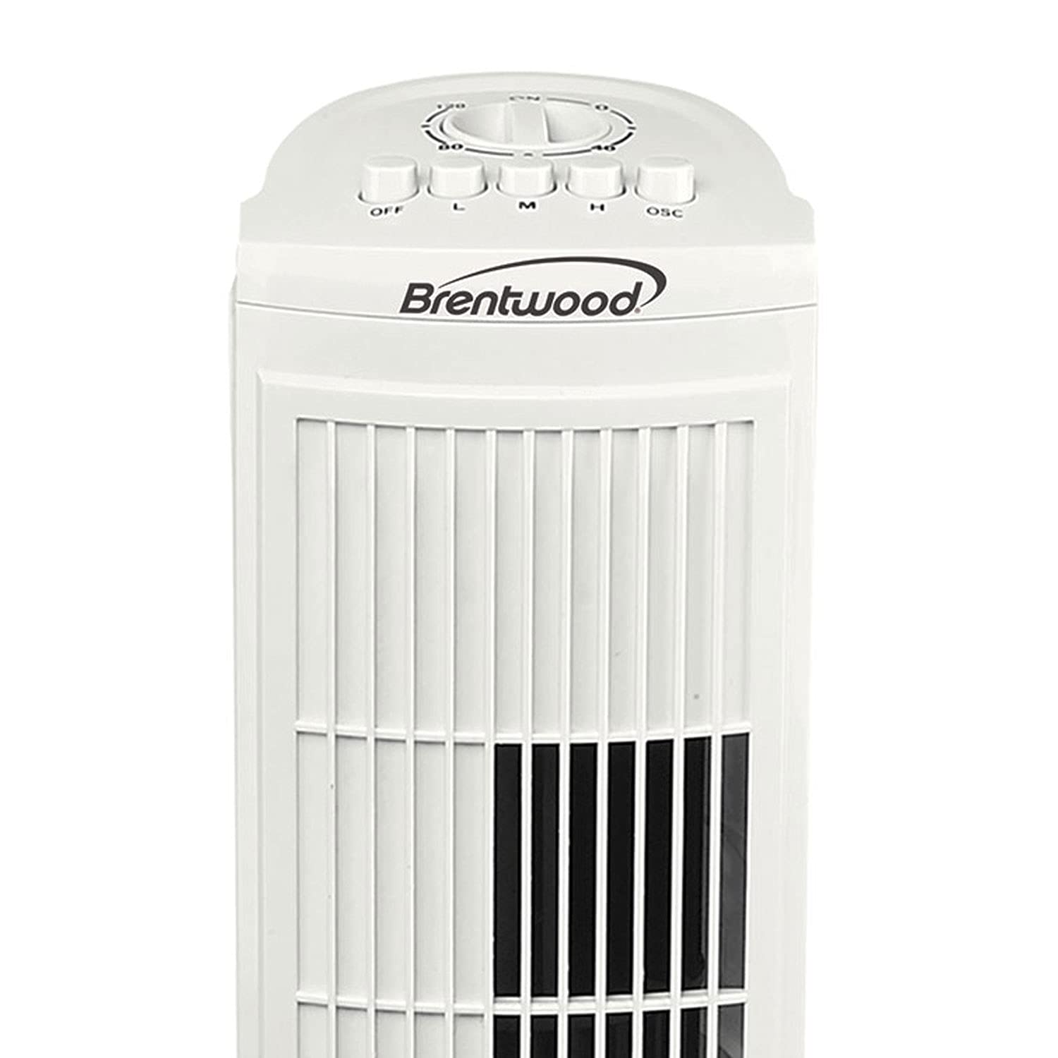 Brentwood Kool Zone Oscillating Tower Fan, 3 Speed 30 Inch, White