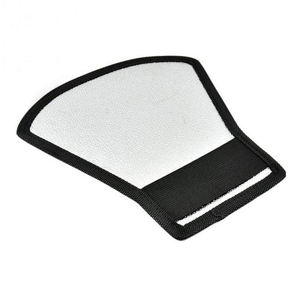 1 Piece Flash Diffuser Reflector Premium Two Sided Silver/White Bend Bounce Flash Reflector Kit With Elastic Strap