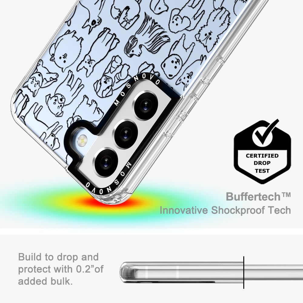 Mosnovo Case For Samsung Galaxy S22 Plus, [Buffertech 6.6Ft Military Grade Drop Protection] [Anti Peel Off Tech] Clear Tpu Bumpe