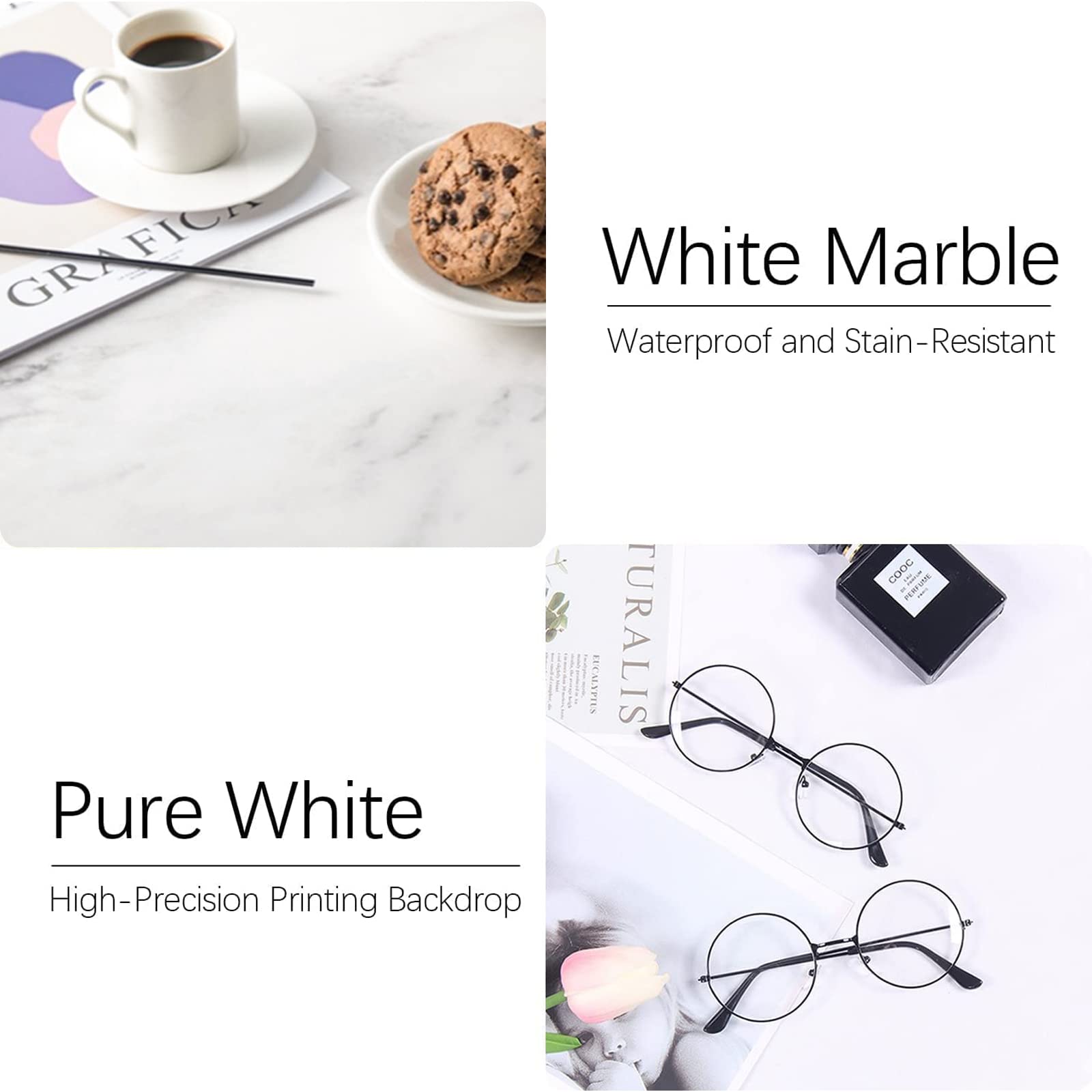 Beiyang 2 Marble 24X24 Inch Photography Backdrop Boards With 2 Pcs Bracket For Flat Lay Or Food Photography Background Marble An