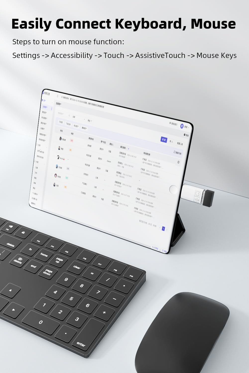 Areme 2 Pack Usb C And Usb 3.0 Otg Adapter For Iphone/Ipad, Support Connect Card Reader, U Disk, Usb Flash Drive, Keyboard, Mouse, Lavalier Microphone, Digital Headphone