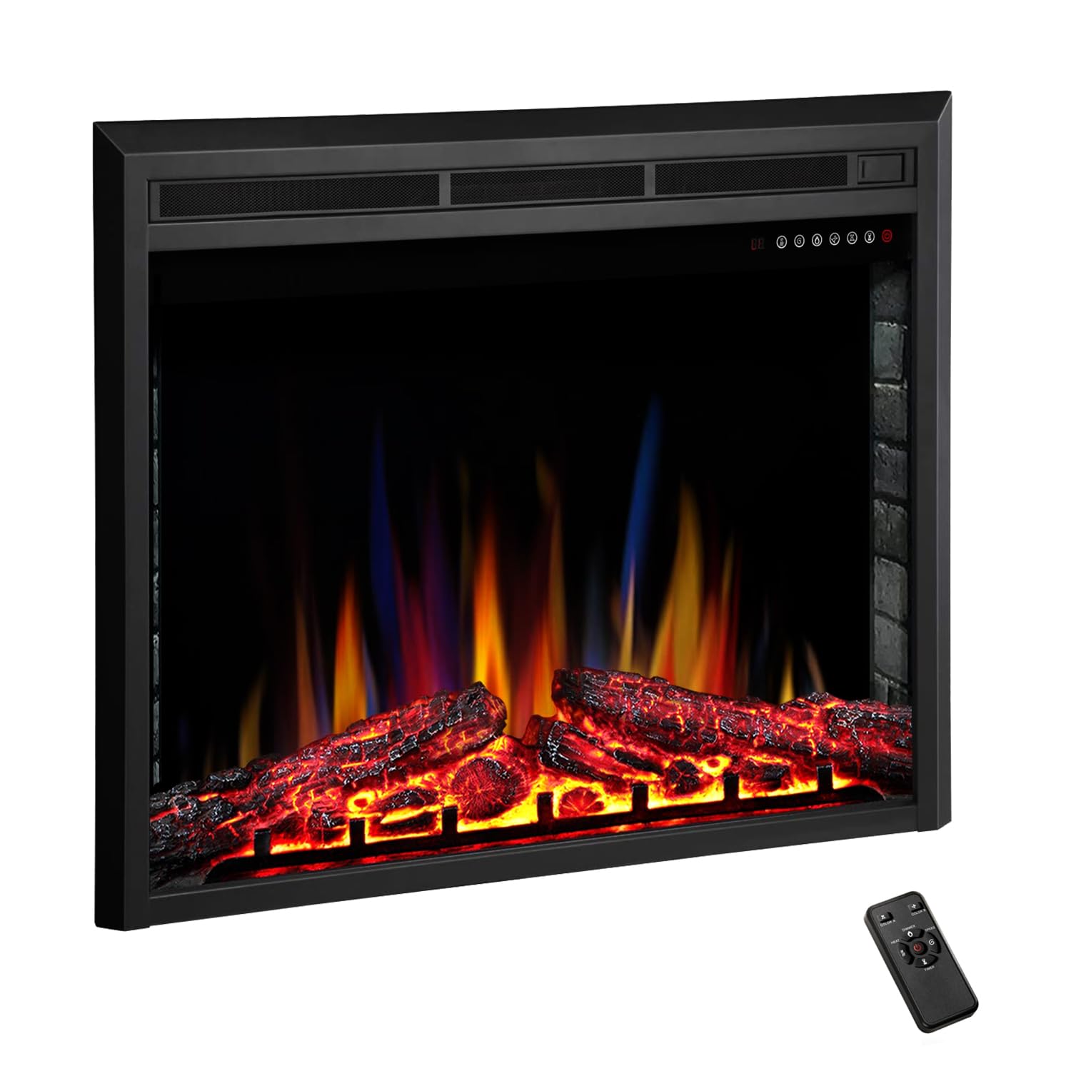 R.W.Flame 39'' Electric Fireplace Insert,Freestanding & Recessed Electric Stove Heater,Touch Screen,Remote Control,750W 1500W Wi