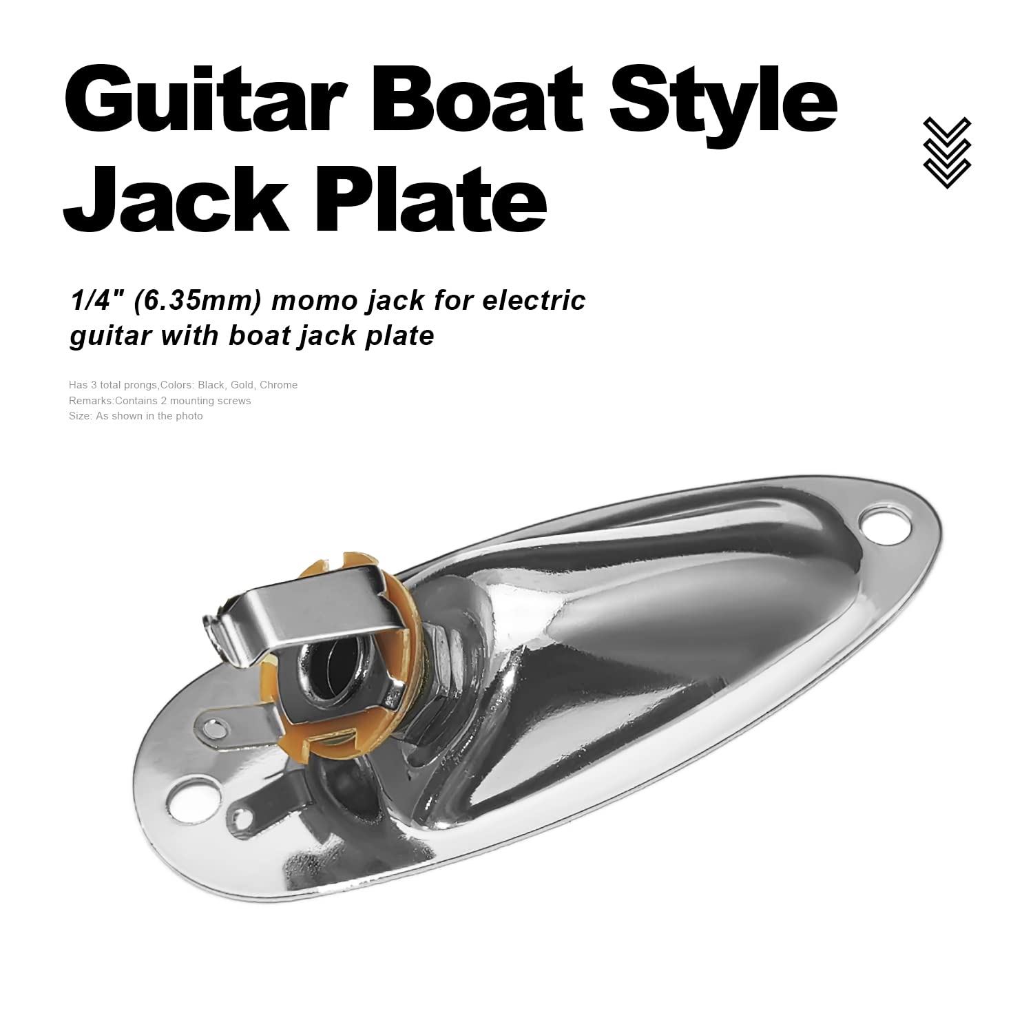 Maxcheer Guitar Input Jack Socket Plate Output Loaded Boat Style 1/4 Inch With Screws For Fender Stratocaster Strat St Mono Elec