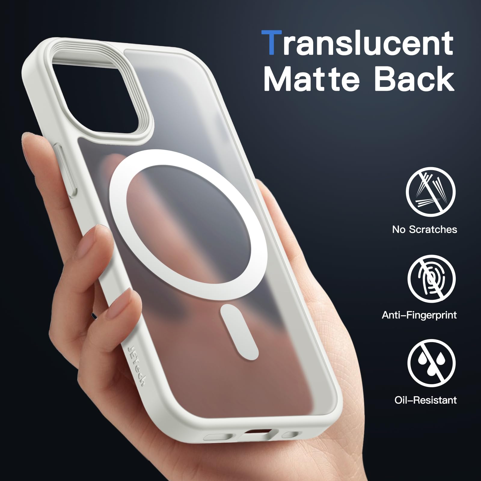 Jetech Magnetic Case For Iphone 12 Mini 5.4 Inch Compatible With Magsafe, Translucent Matte Back Slim Shockproof Phone Cover (Wh