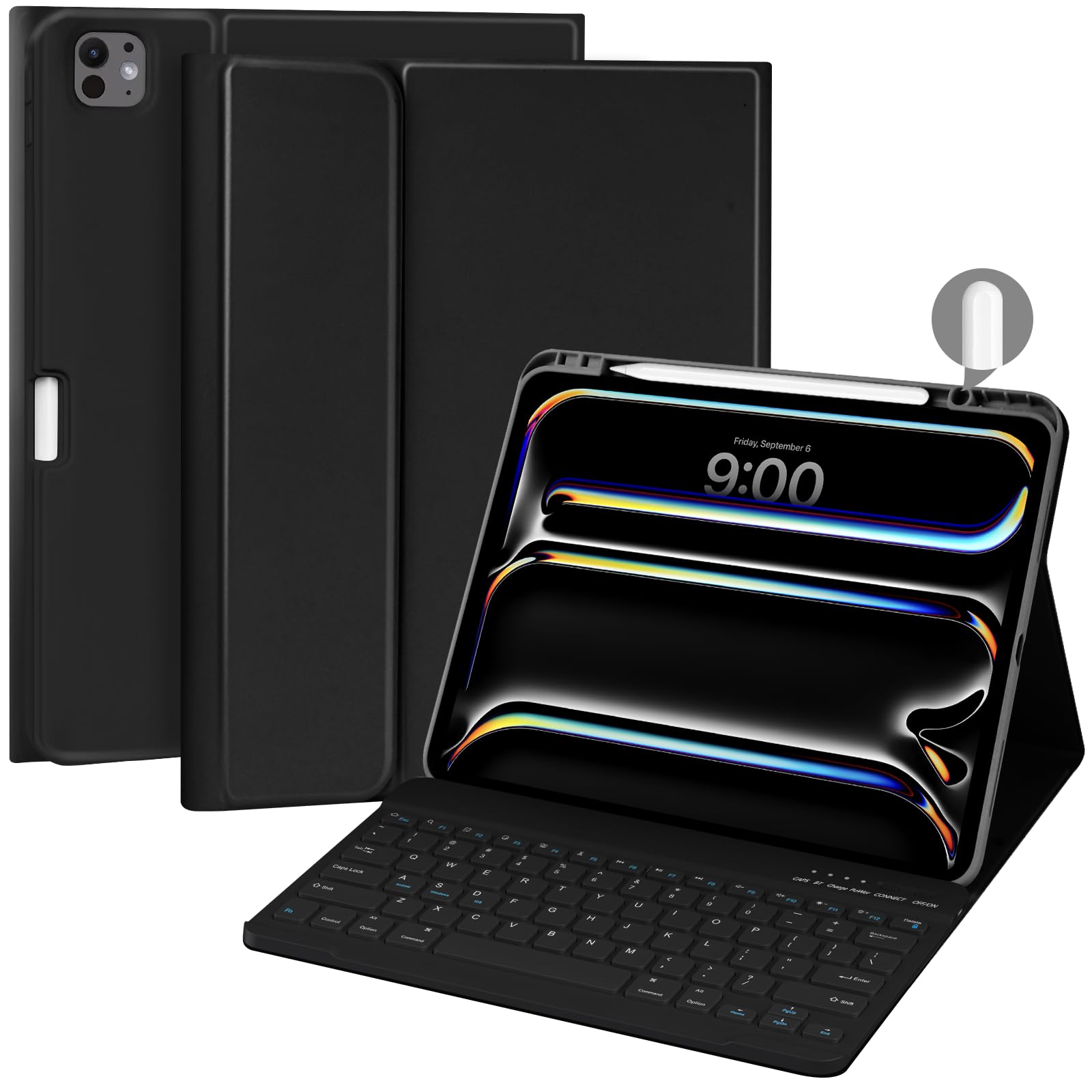 Amzcase For Ipad Pro 13 Inch Case 2024 With Keyboard,M4 Of Ipad 13 Pro Keyboard Case With Bluetooth Wireless Detachable Smart Sl