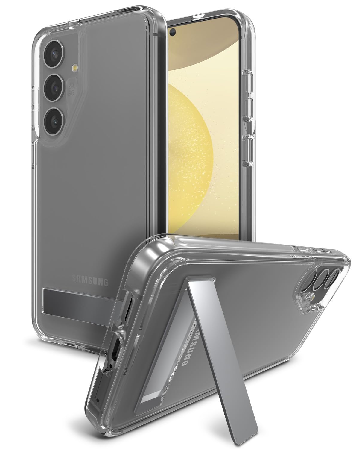 ZAGG Crystal Palace Samsung Galaxy S24+ Case with Kickstand - Ultra-Slim, Graphene-Enhanced, Crystal Clear Protection, 13ft Drop