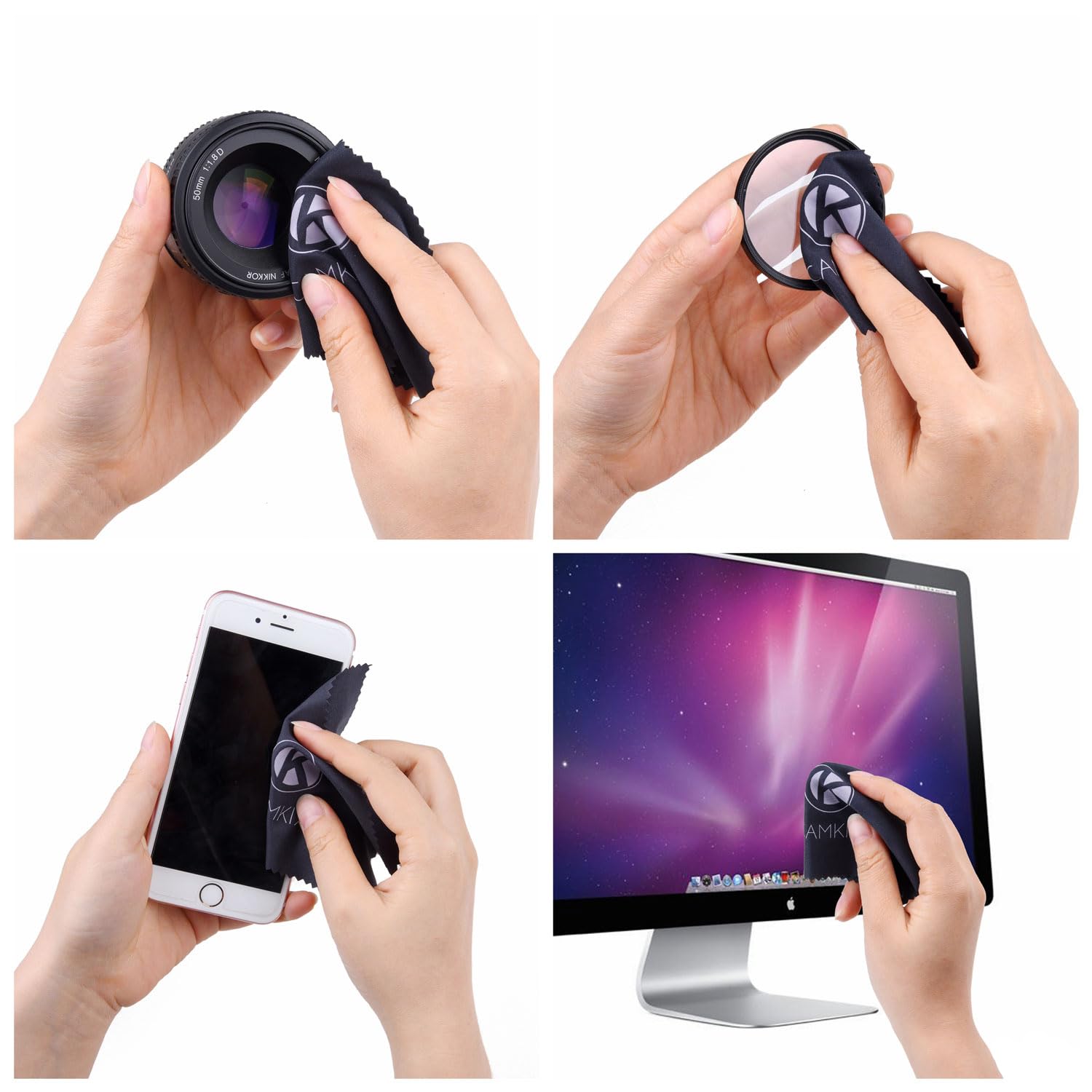 Camkix Lens & Screen Cleaning Kit (D0036 Lcs 2Pc)   Includes 2X Cleaning Spray, 2X Microfiber Cloths, 50X Wet Tissues   Safe For