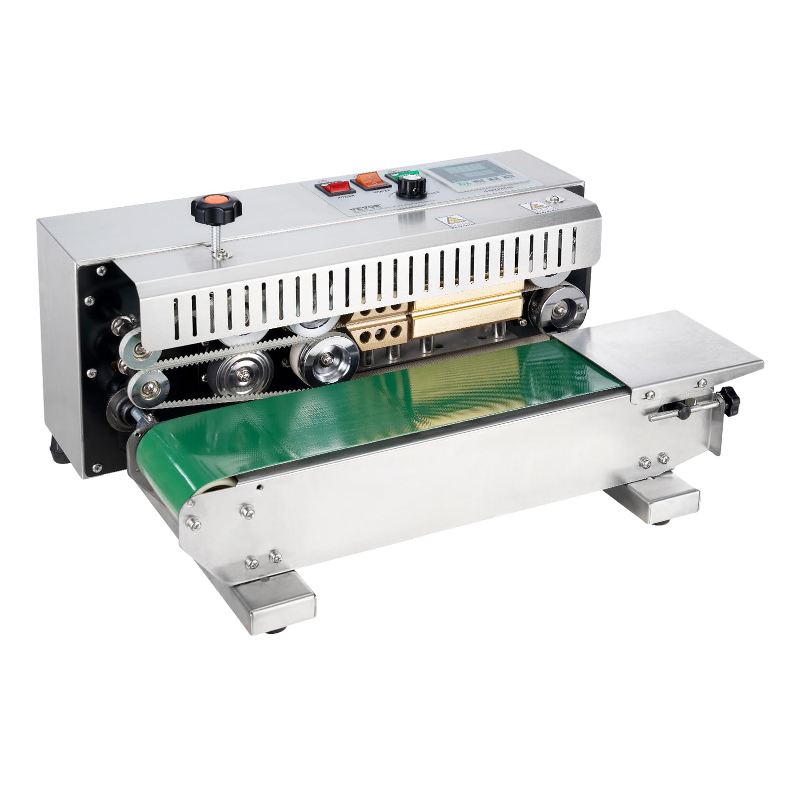 VEVOR Continuous Bag Band Sealing Machine, 0.24-0.47 in/6-12 mm Seal Width, Horizontal Band Sealer Machine with Digital Temperat