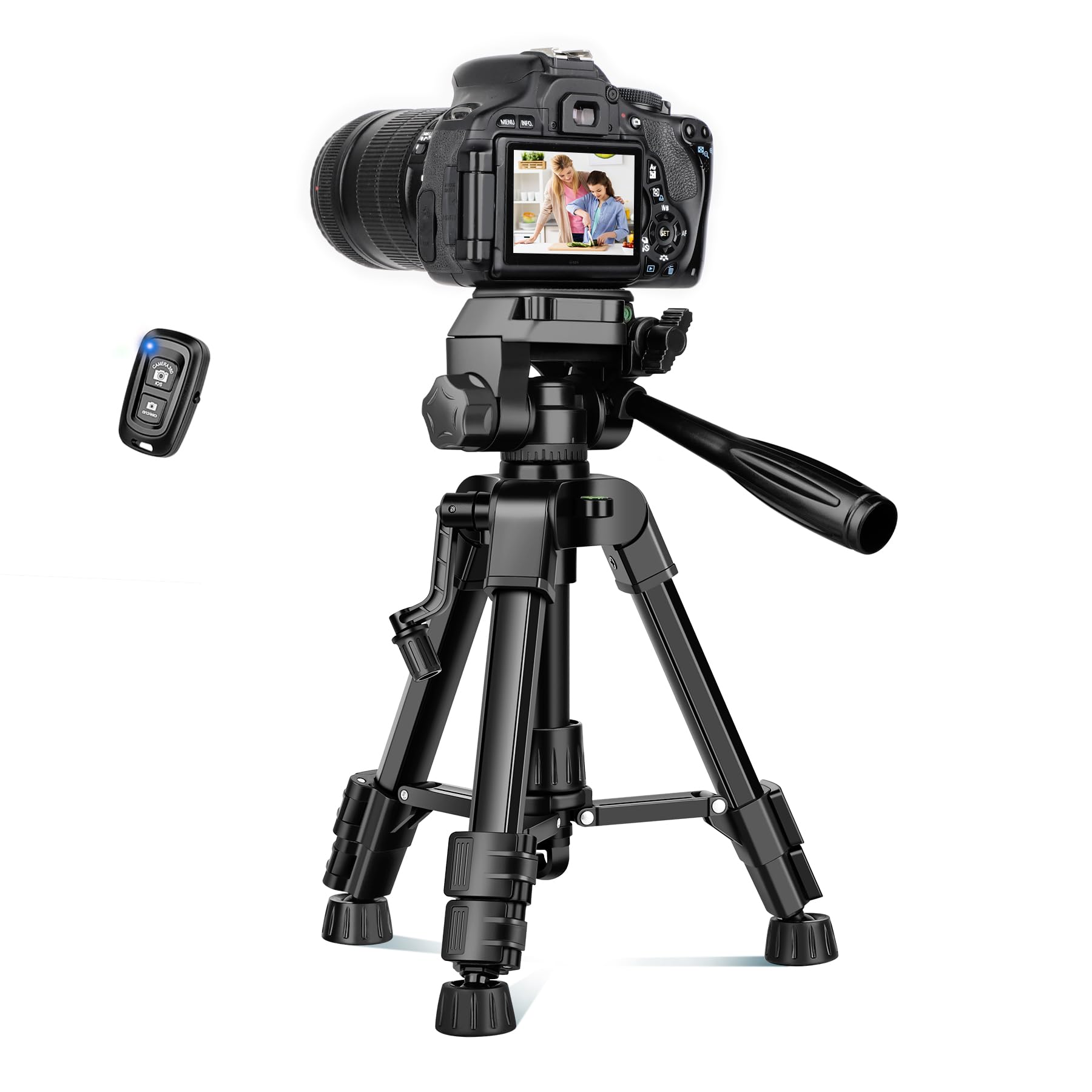 Joilcan Mini Tripod For Camera, 25 Inch Aluminum Tabletop Camera Tripod, Portable Travel Tripod With Remote And Tablet/Phone Hol