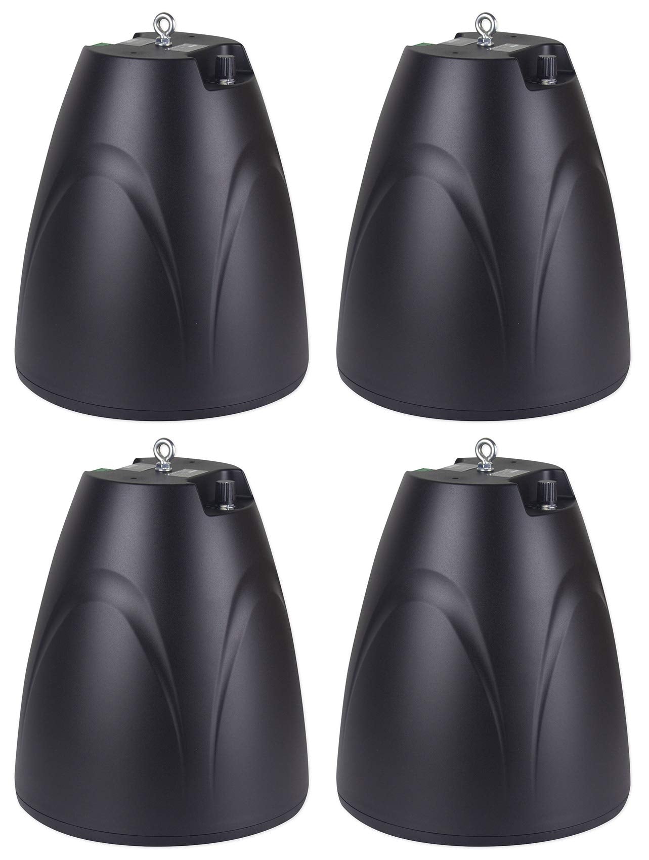 Rockville PEN-65T 6.5 in 70V Hanging Pendant Speakers Black, Wide Dispersion, Multi-Tap Transformer, Suspension Hardware Include