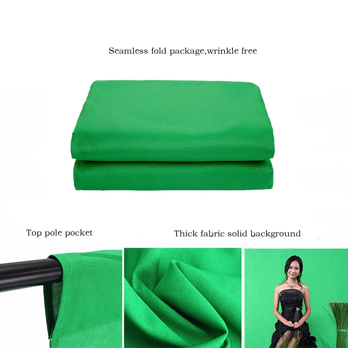 Hmtfoto Background Green Screen Photo Backdrop Chromakey Muslin Portrait Background Screen For Photo Video Studio Photography Ba