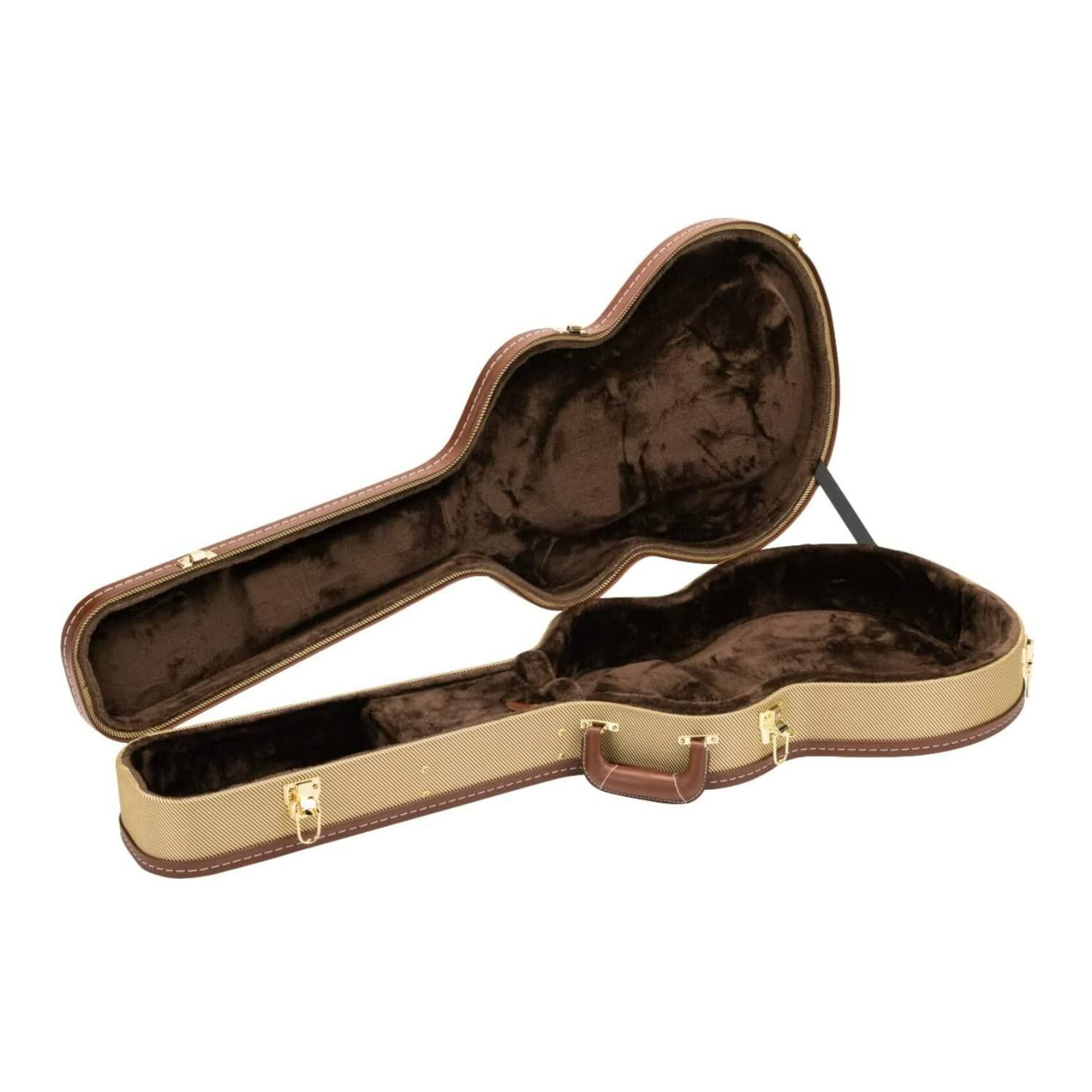 Gretsch G2622T Tweed Hardshell Case For Streamliner Electric Guitars With Brown Plush Interior And Center Storage Compartment