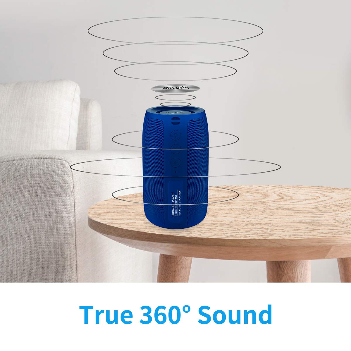 Bluetooth Speaker,Musibaby Speaker,Outdoor, Portable,Waterproof, Speakers Bluetooth Wireless,Dual Pairing, Bluetooth 5.0,Loud Stereo,Booming Bass,1500 Mins Playtime For Home&Party Speaker Gifts(Blue)