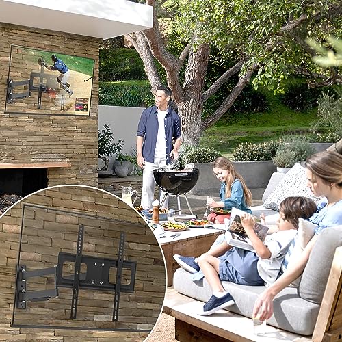 Zebozap Zztva8044 Full Motion Vinyl Siding Tv Mount | Mount On Vinyl Siding, Stucco, Brick And Stone | Outdoor Rated   Weatherpr