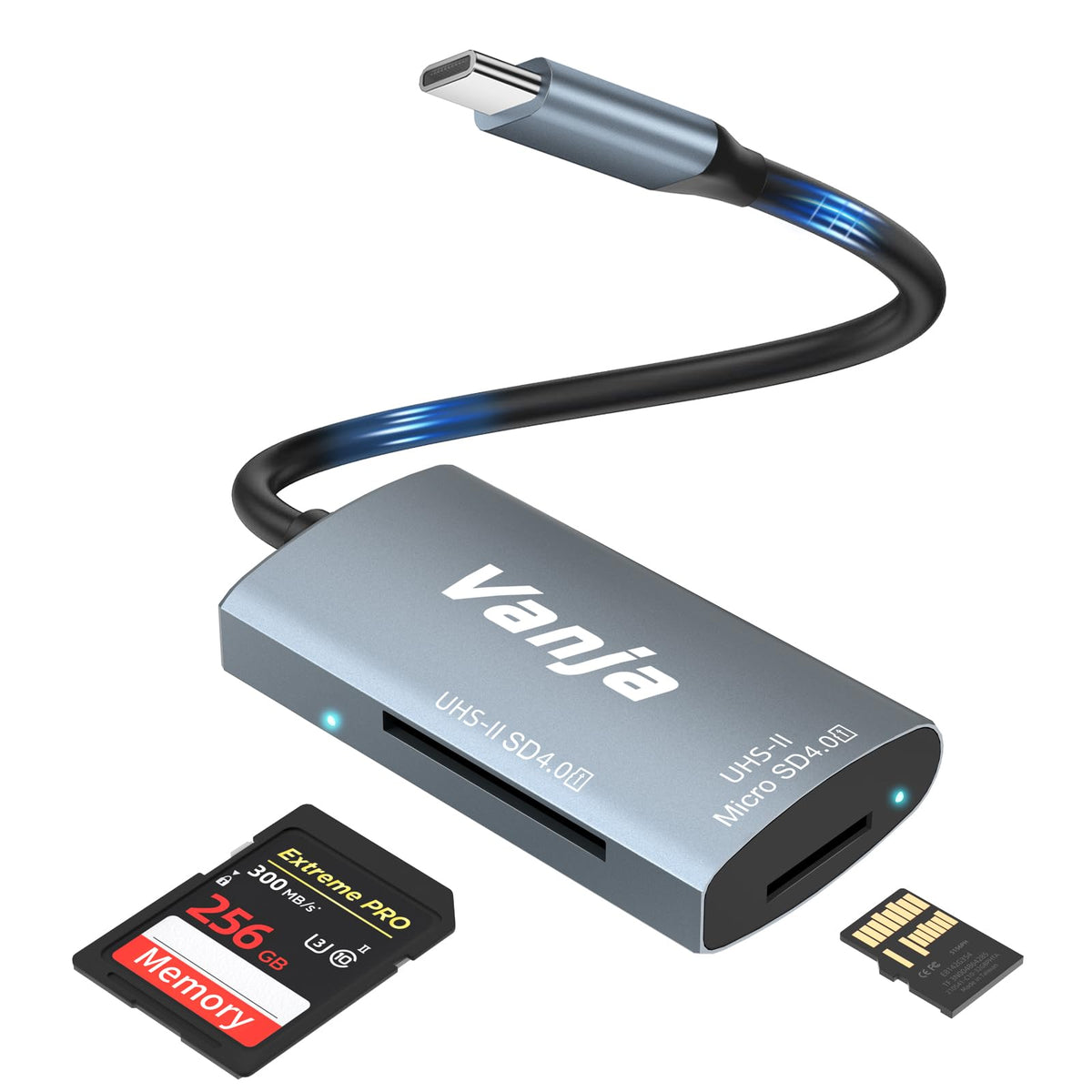 Vanja Usb C Sd 4.0 Card Reader, Uhs Ii Camera Memory Card Reader Sd Card To Usb C Adapter, For Sd, Sdxc, Sdhc, Mmc, Rs Mmc, Micr