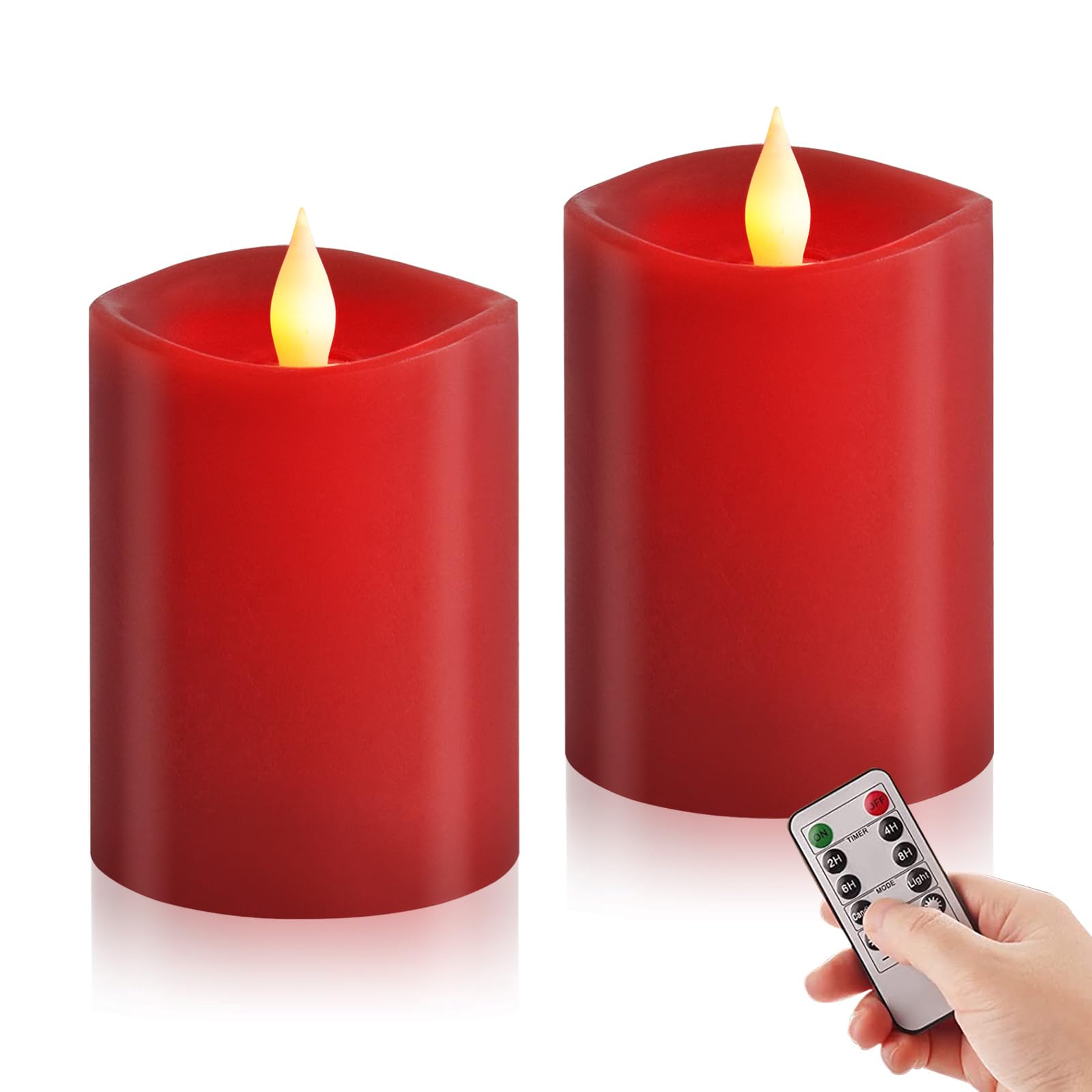 Asldoiweh 3X4'' Flickering Flameless Candles Set Of 2