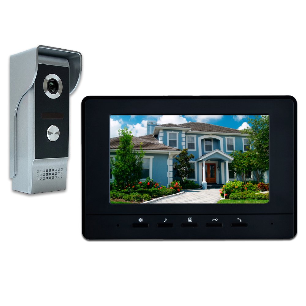 Amocam Wired Video Intercom System, 7 Inches Video Doorbell Door Phone System, Hd Camera Kits Support Unlock, Monitoring, Dual Way Intercom For Villa Home Office Apartment
