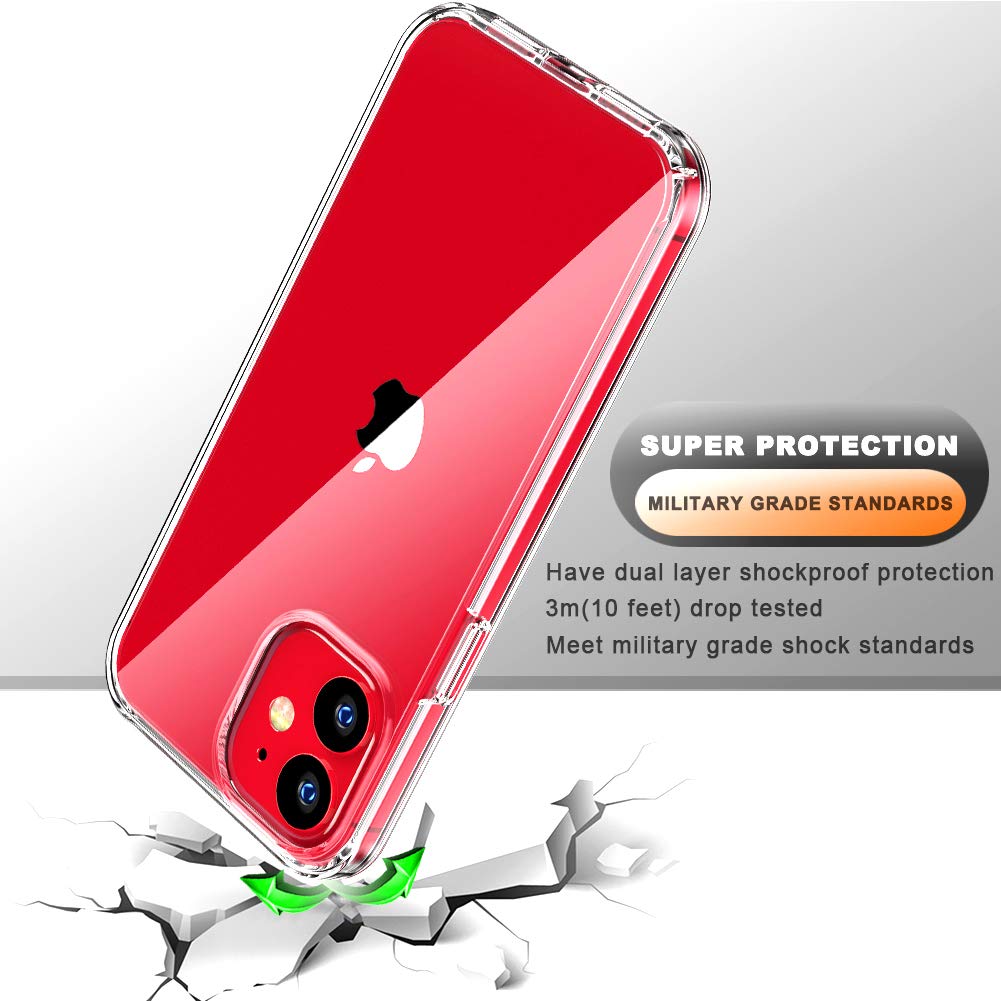 Coolqo Compatible For Iphone 12 Mini Case With Tempered Glass Screen Protector, Hard Pc And Soft Tpu, Military Grade Protection,