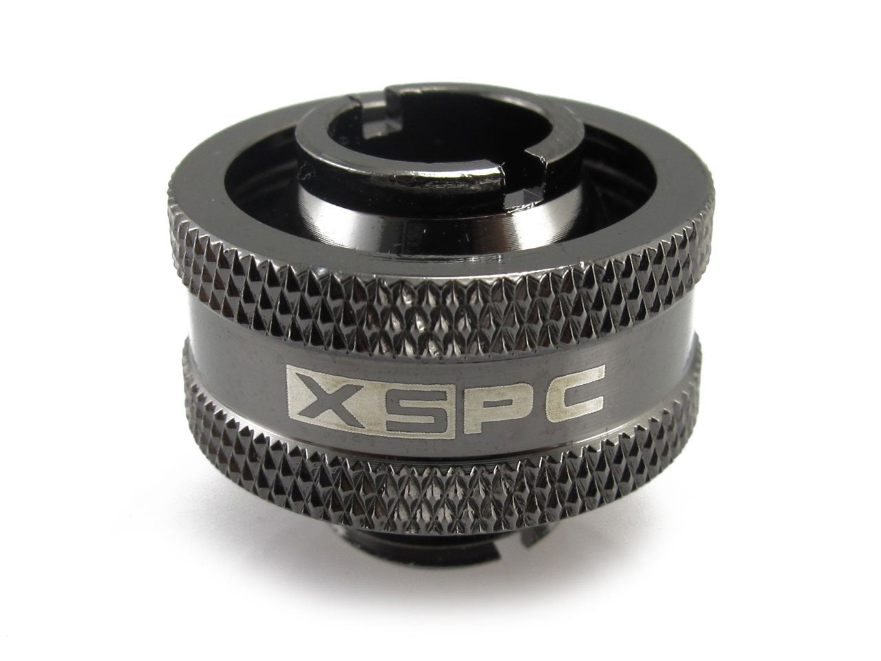 Xspc G1/4'' To 1/2'' Id, 3/4'' Od Compression Fitting V2 For Soft Tubing, Black Chrome